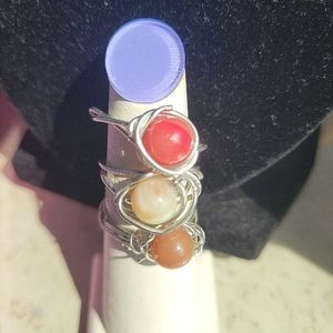 Wired wrapped Fall Ring lot pc of 3 :size 8